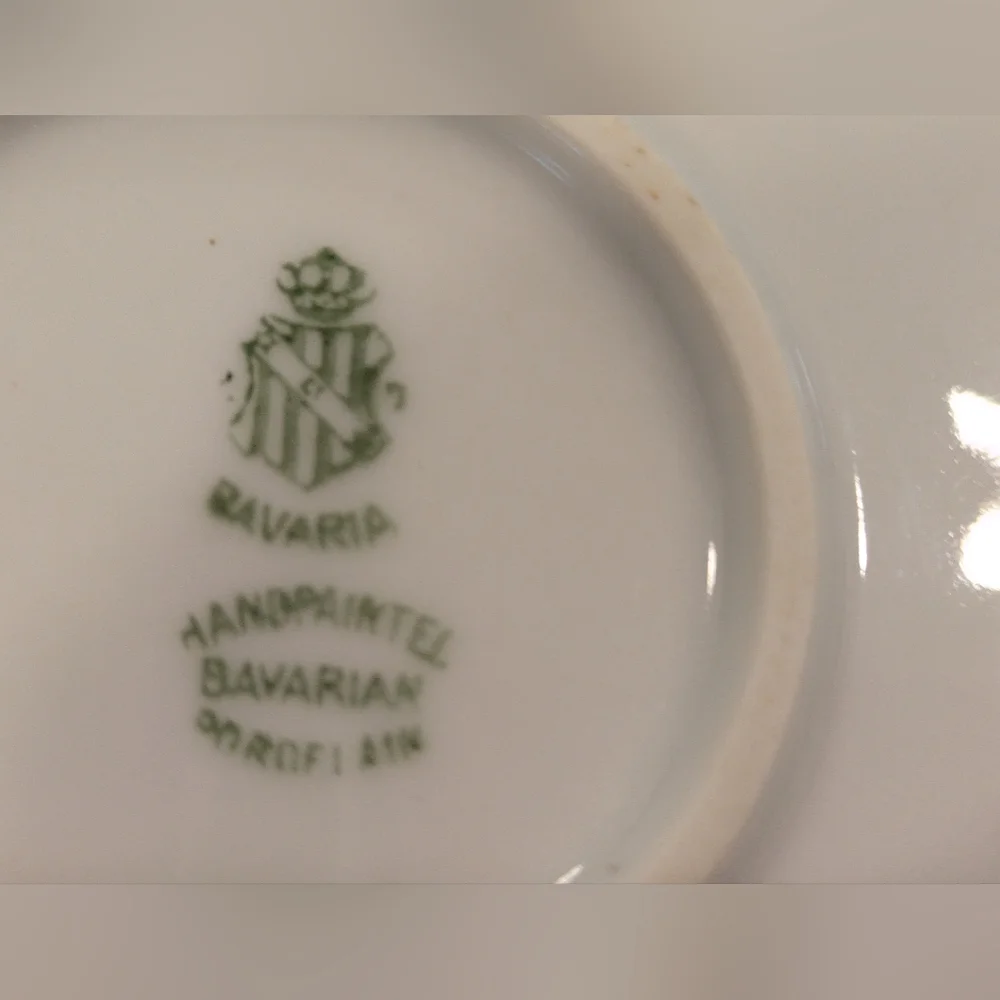 Floral Decorative Plate with Pink and Green Accents 10.5